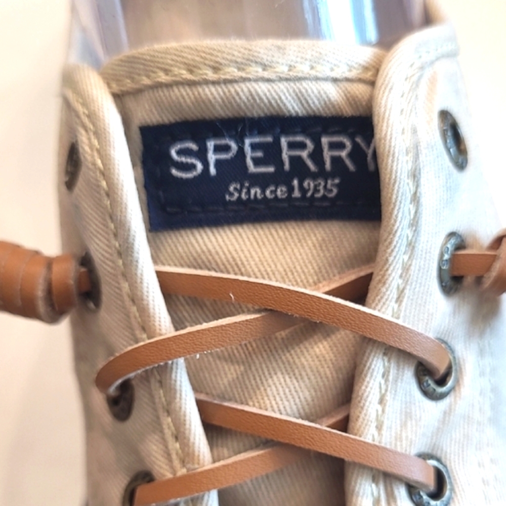 Sperry Top-Sider Crest Vibe Canvas Sneaker Barrel Ties Memory Foam Boat Shoe - Picture 16 of 17